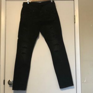 H&M Skinny Fit Ripped Black Jeans